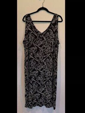 Stylish Women’s Black V-Neck Sleeveless Floral Print Dress - Summer Flow